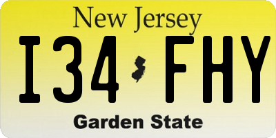 NJ license plate I34FHY
