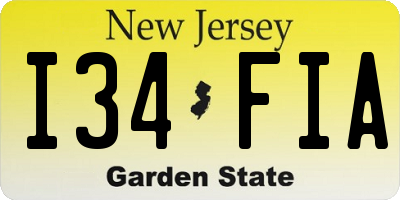 NJ license plate I34FIA