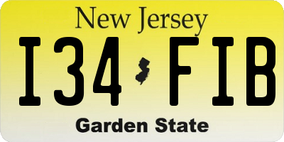 NJ license plate I34FIB