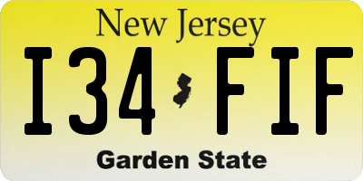 NJ license plate I34FIF
