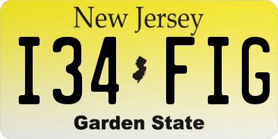 NJ license plate I34FIG