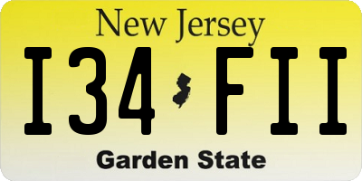 NJ license plate I34FII
