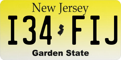 NJ license plate I34FIJ