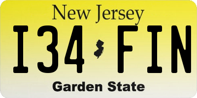 NJ license plate I34FIN