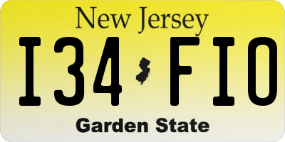 NJ license plate I34FIO