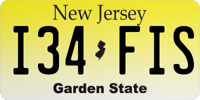 NJ license plate I34FIS