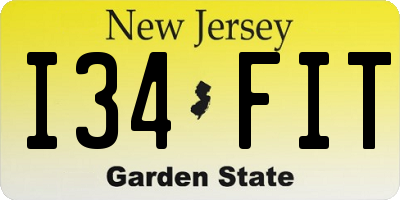 NJ license plate I34FIT