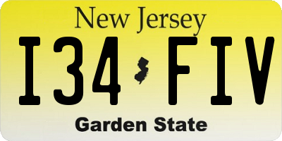 NJ license plate I34FIV