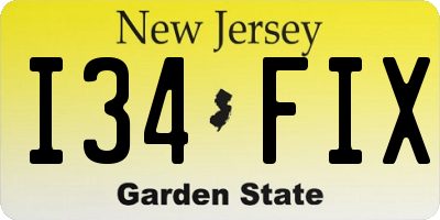 NJ license plate I34FIX