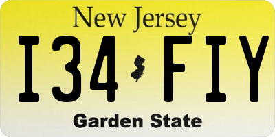 NJ license plate I34FIY