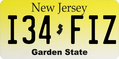 NJ license plate I34FIZ