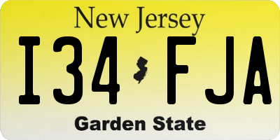 NJ license plate I34FJA