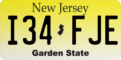 NJ license plate I34FJE