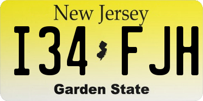 NJ license plate I34FJH