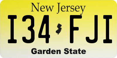 NJ license plate I34FJI