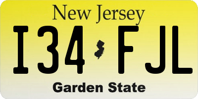 NJ license plate I34FJL