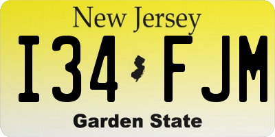 NJ license plate I34FJM