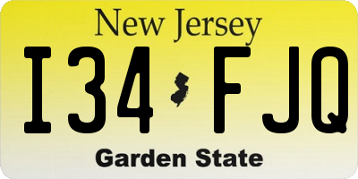 NJ license plate I34FJQ