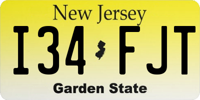 NJ license plate I34FJT