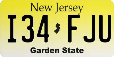 NJ license plate I34FJU