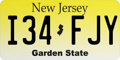 NJ license plate I34FJY