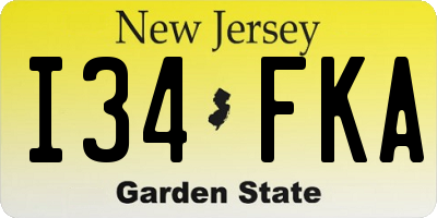 NJ license plate I34FKA