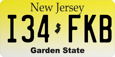 NJ license plate I34FKB