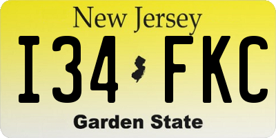 NJ license plate I34FKC