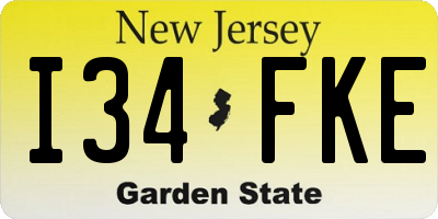 NJ license plate I34FKE