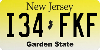 NJ license plate I34FKF