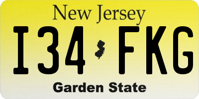 NJ license plate I34FKG