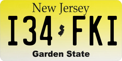 NJ license plate I34FKI