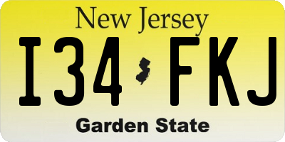 NJ license plate I34FKJ