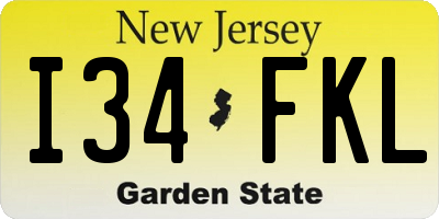 NJ license plate I34FKL