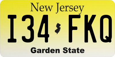 NJ license plate I34FKQ