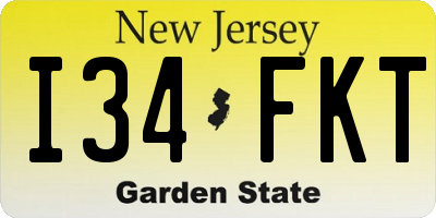 NJ license plate I34FKT