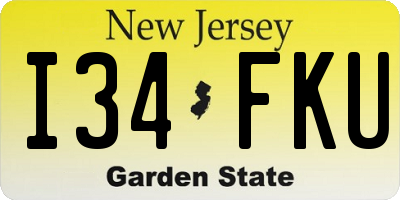 NJ license plate I34FKU