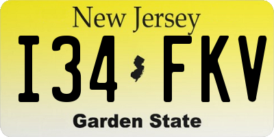 NJ license plate I34FKV