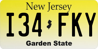 NJ license plate I34FKY
