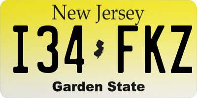 NJ license plate I34FKZ