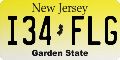 NJ license plate I34FLG