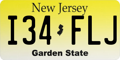 NJ license plate I34FLJ