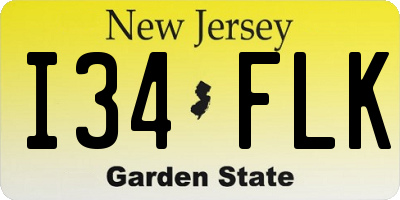 NJ license plate I34FLK