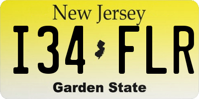 NJ license plate I34FLR