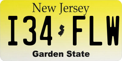 NJ license plate I34FLW