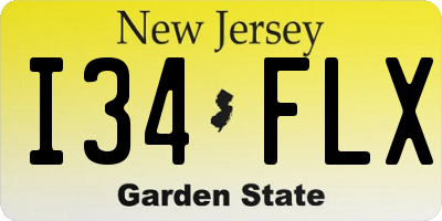 NJ license plate I34FLX
