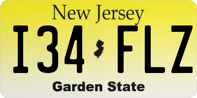 NJ license plate I34FLZ