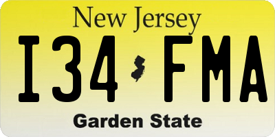 NJ license plate I34FMA