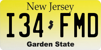 NJ license plate I34FMD