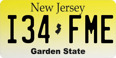 NJ license plate I34FME